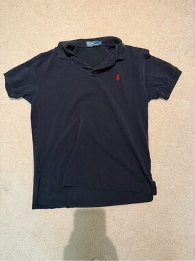 VINTAGE Ralph Lauren Black Polo with Red Pony Logo